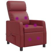 Massagefauteuil wijnrood kunstleer
