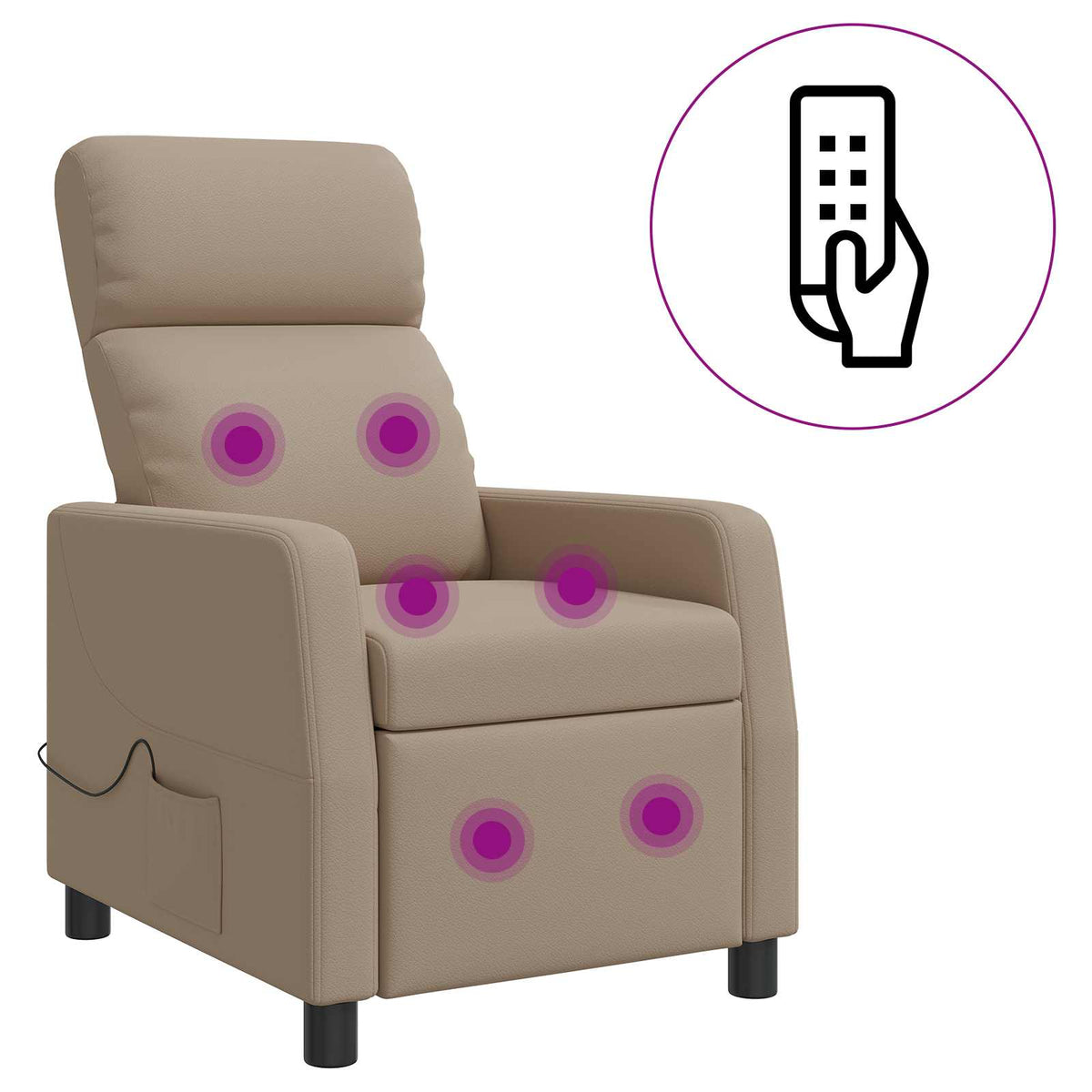 Massage Recliner Cappuccino Kunstleer