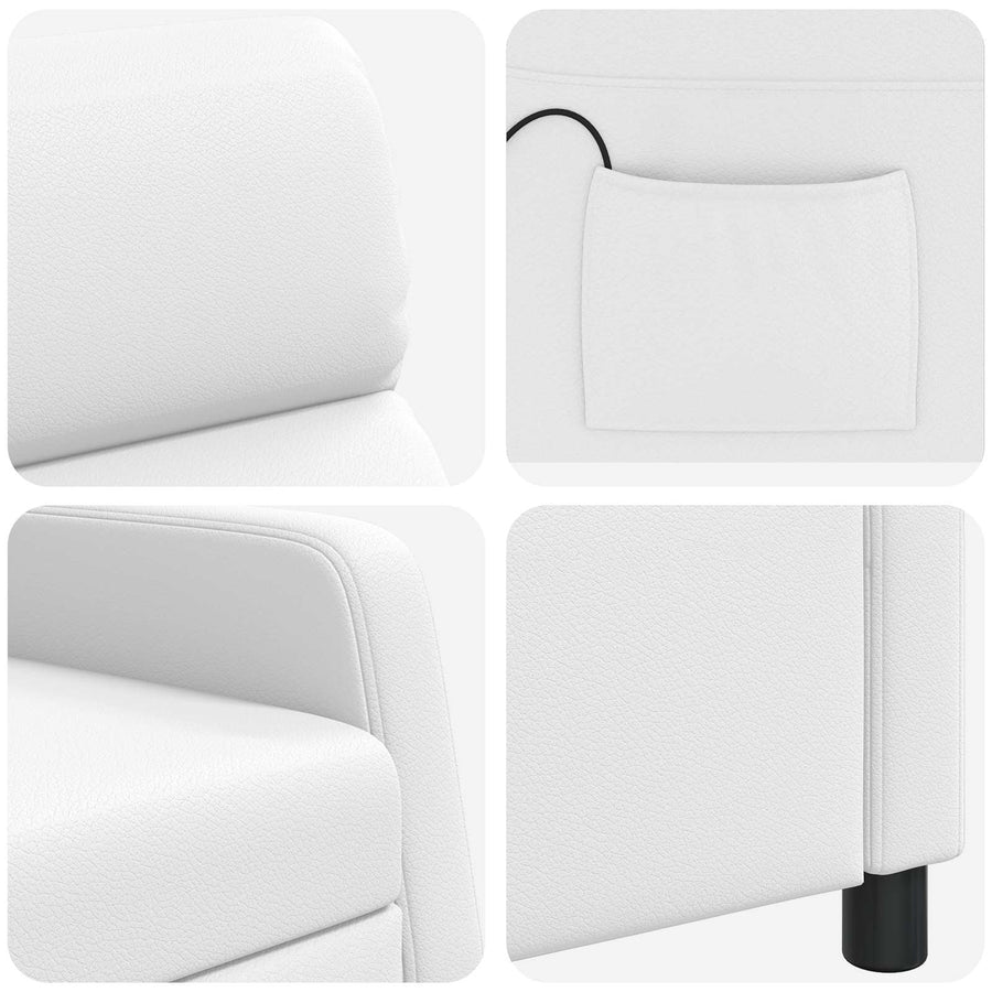 Massage Recliner Wit Kunstleer