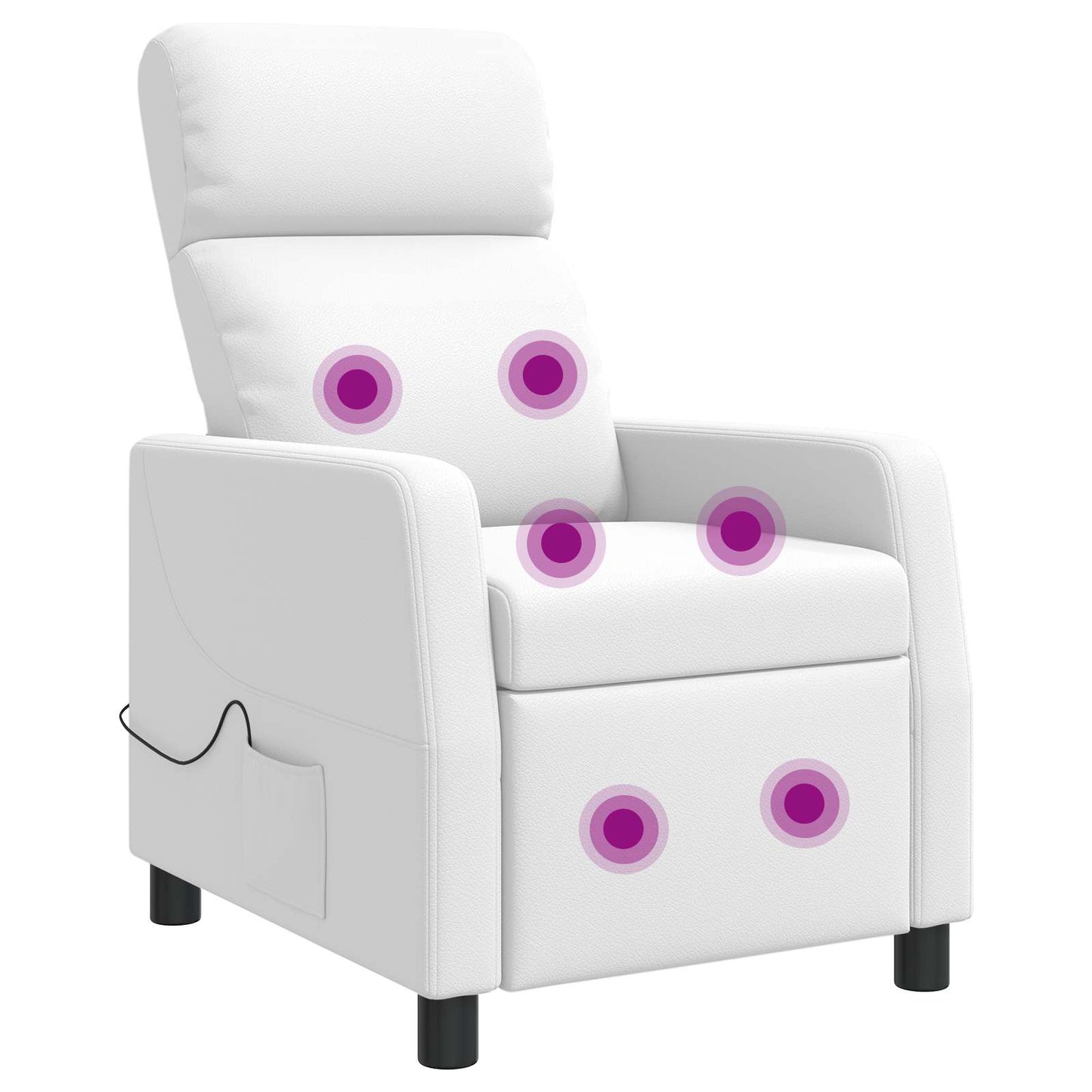 Massage Recliner Wit Kunstleer