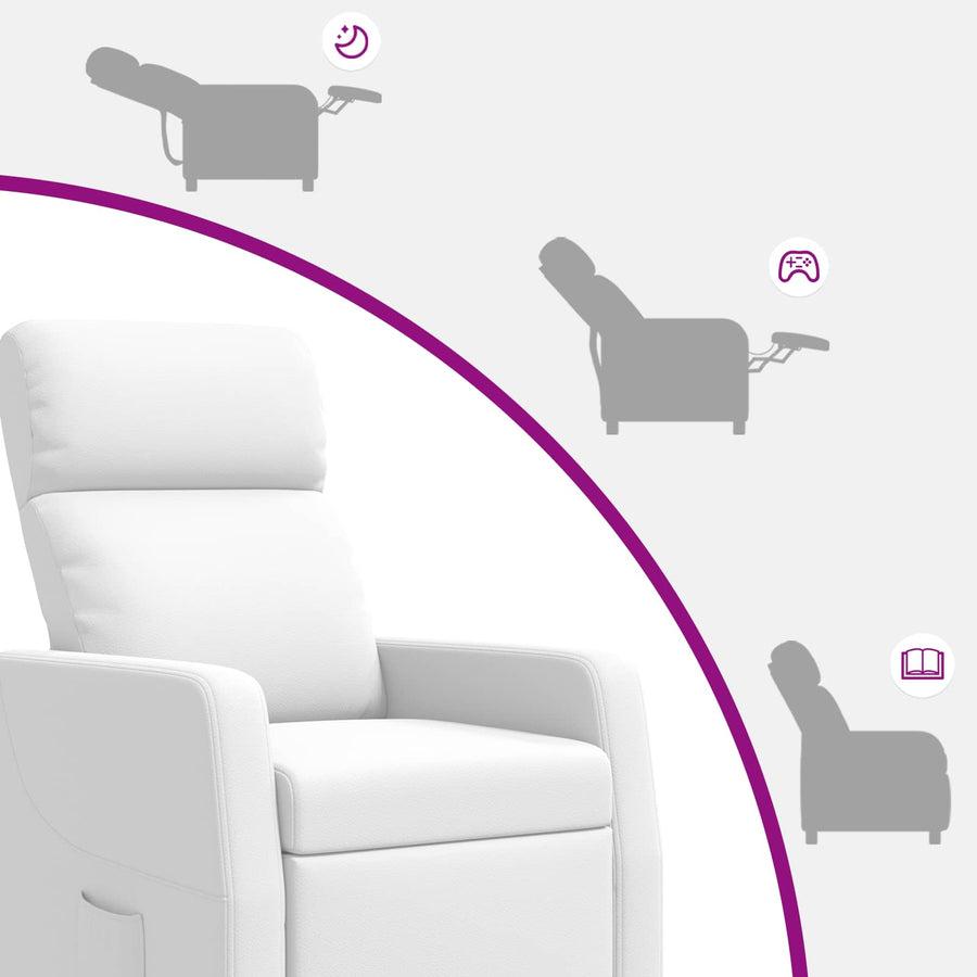 Massage Recliner Wit Kunstleer