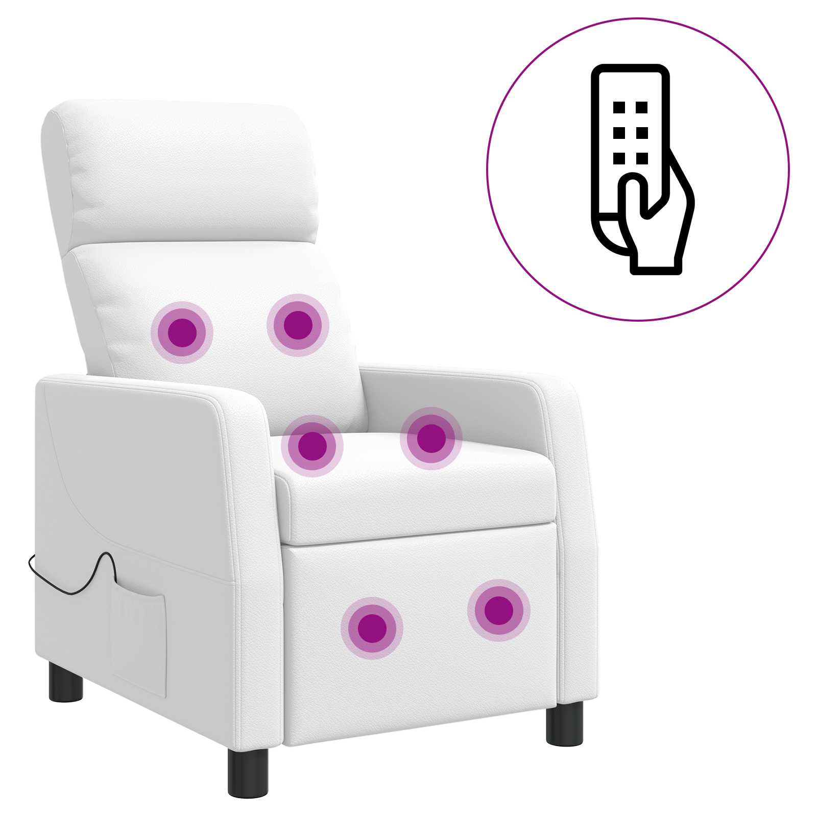 Massage Recliner Wit Kunstleer