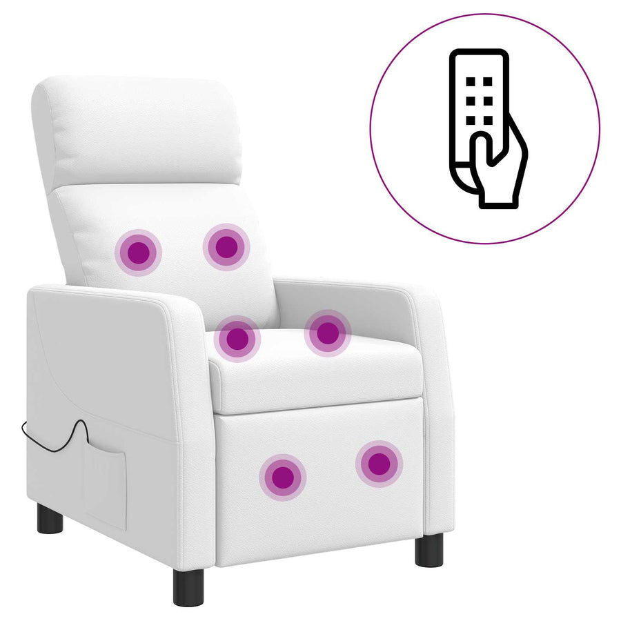 Massage Recliner Wit Kunstleer