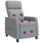 Massage Recliner Lichtgrijs Stof