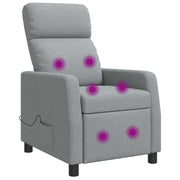 Massage fauteuil lichtgrijs stof