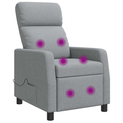 Massage Recliner Lichtgrijs Stof