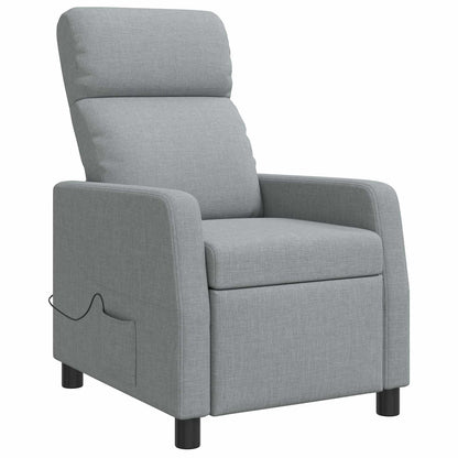 Massage Recliner Lichtgrijs Stof