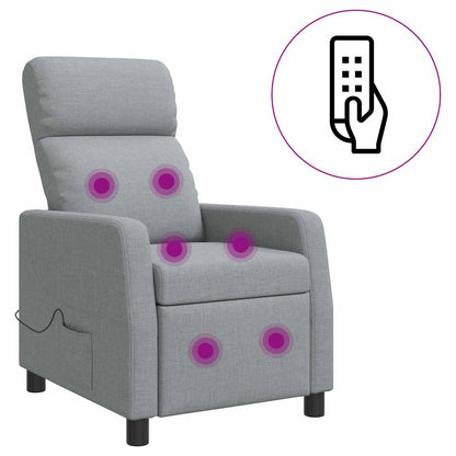 Massage Recliner Lichtgrijs Stof