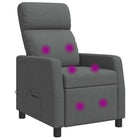 Massage Recliner Donkergrijs Stof