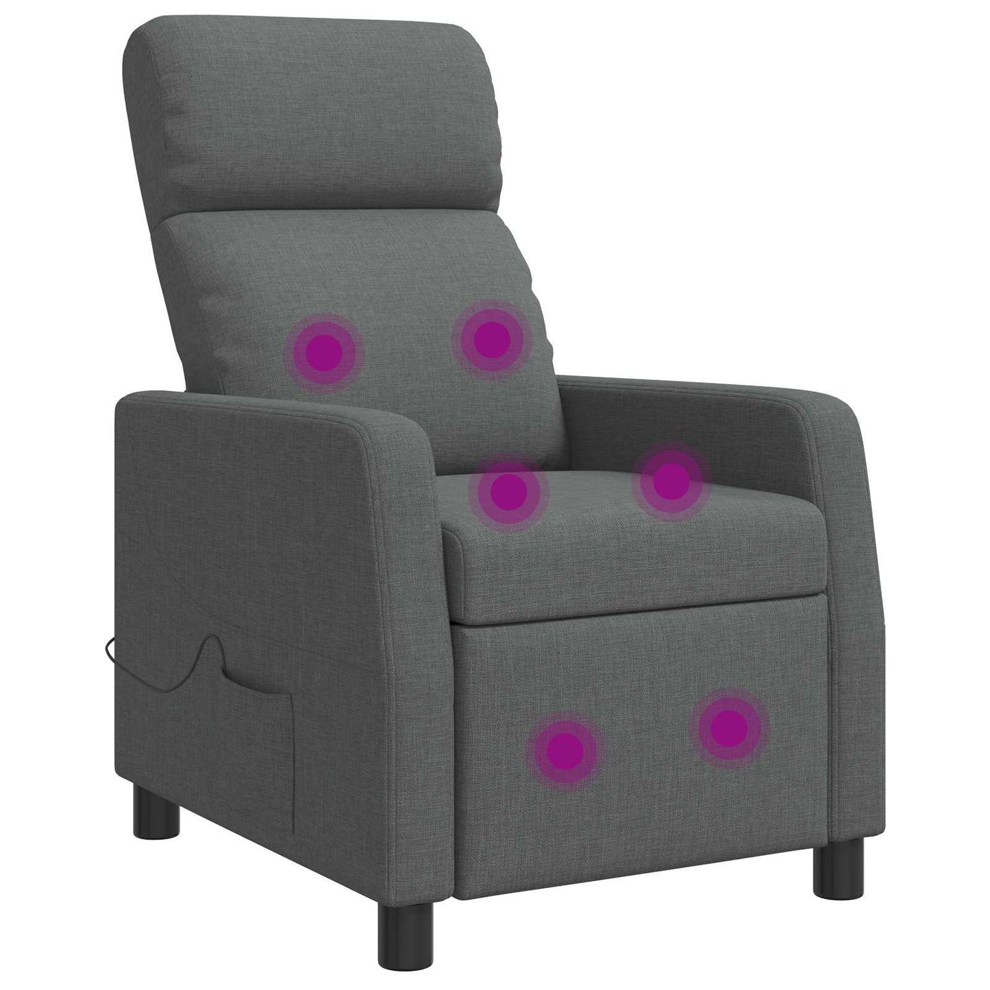 Massage Recliner Donkergrijs Stof