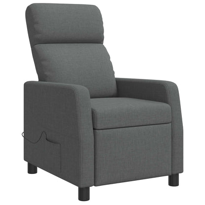 Massage Recliner Donkergrijs Stof