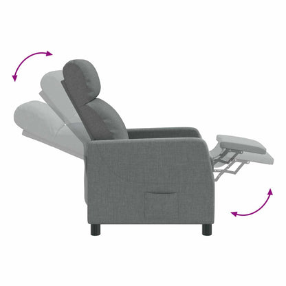 Massage Recliner Donkergrijs Stof