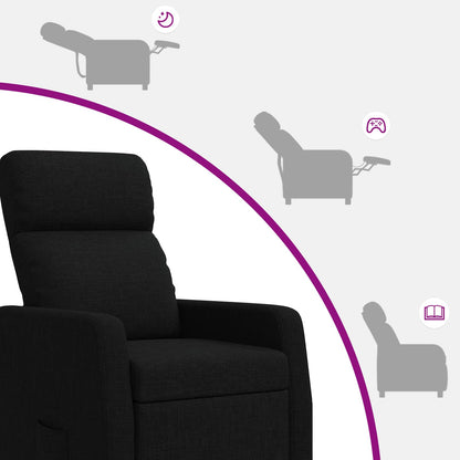 Massage Recliner Zwart Stof