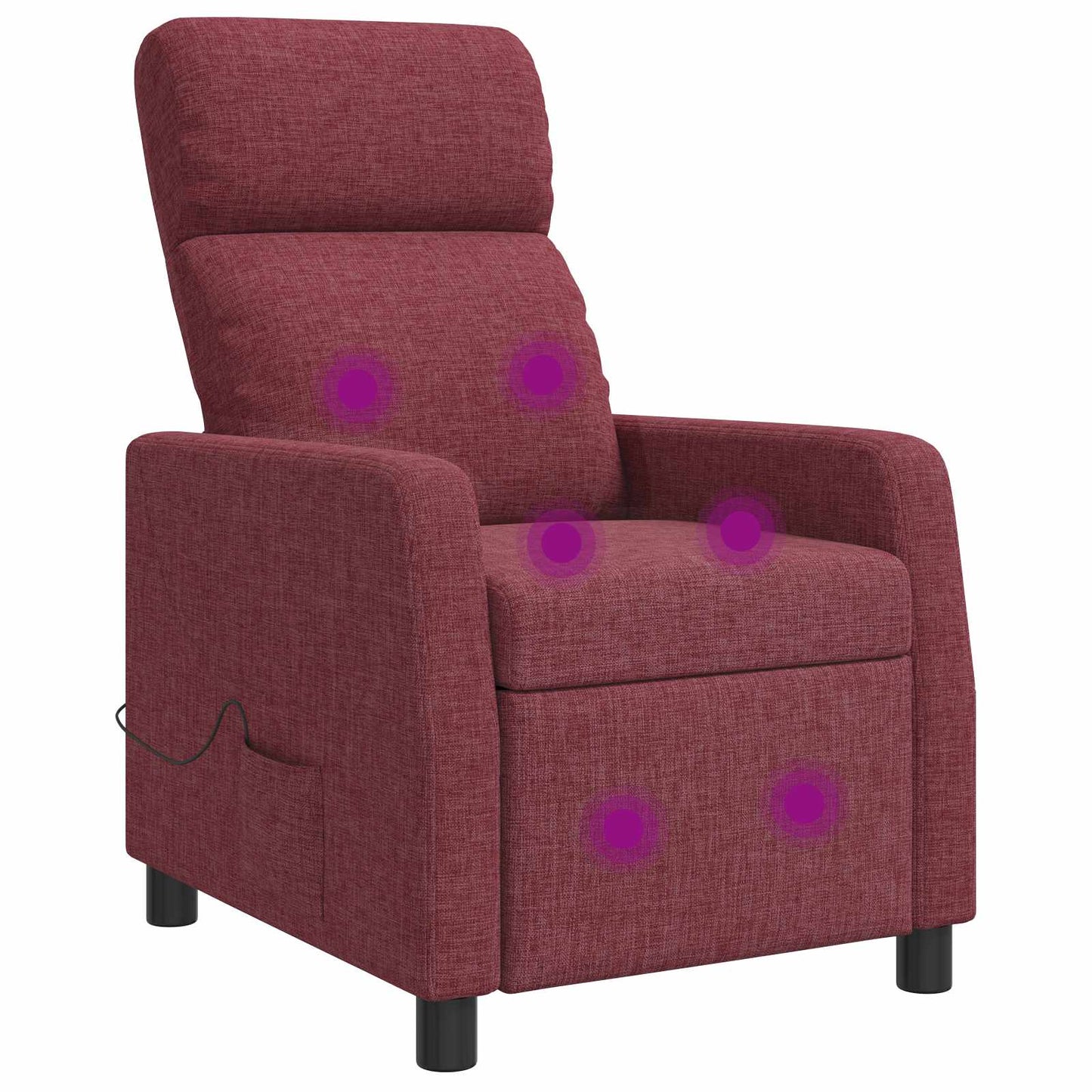 Massage Recliner Wijnrood Stof