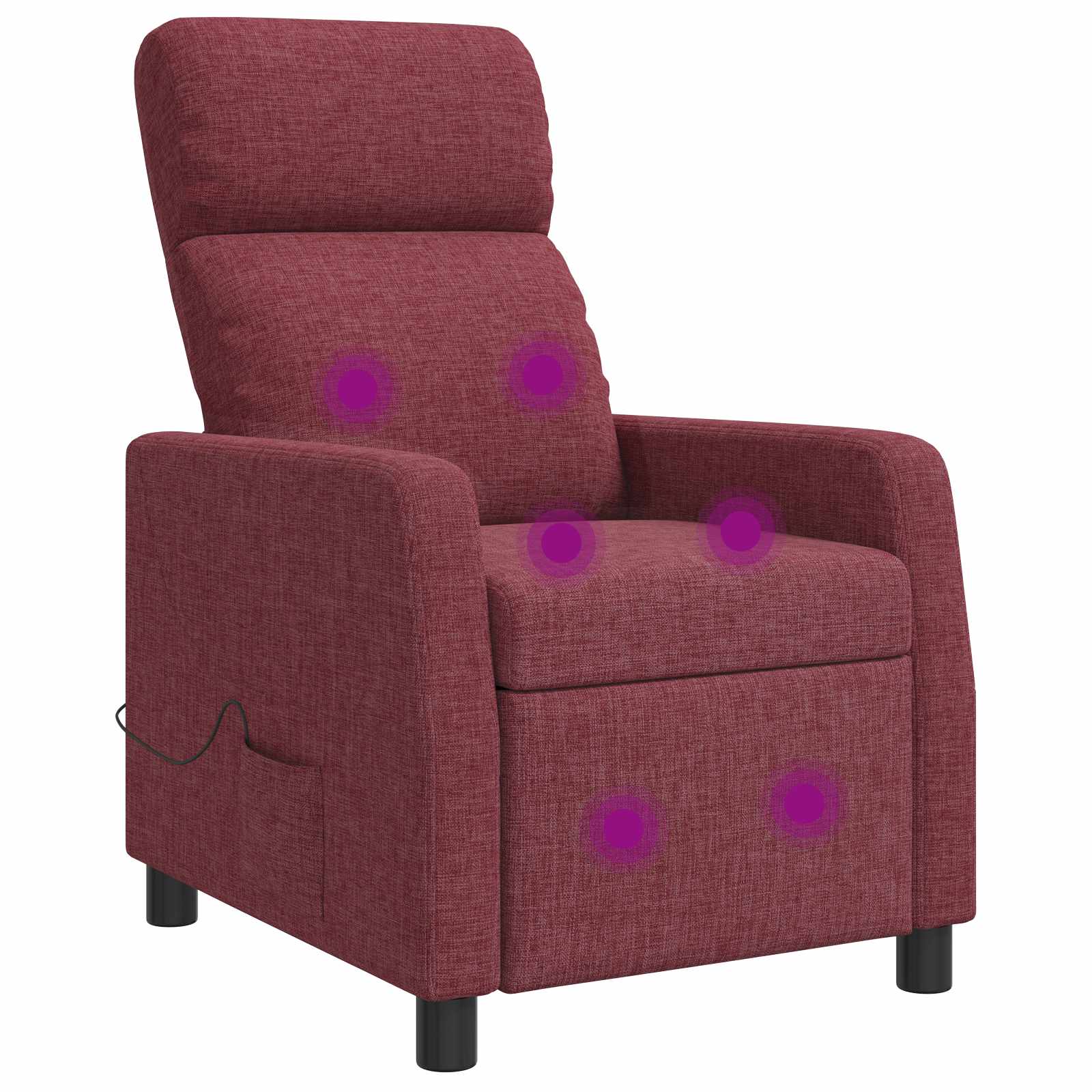 Massage Recliner Wijnrood Stof