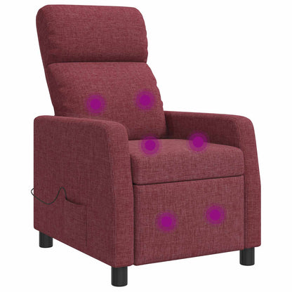Massage Recliner Wijnrood Stof