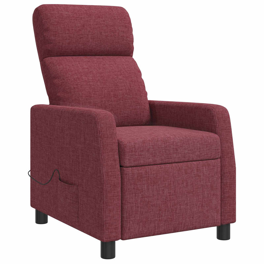 Massage Recliner Wijnrood Stof