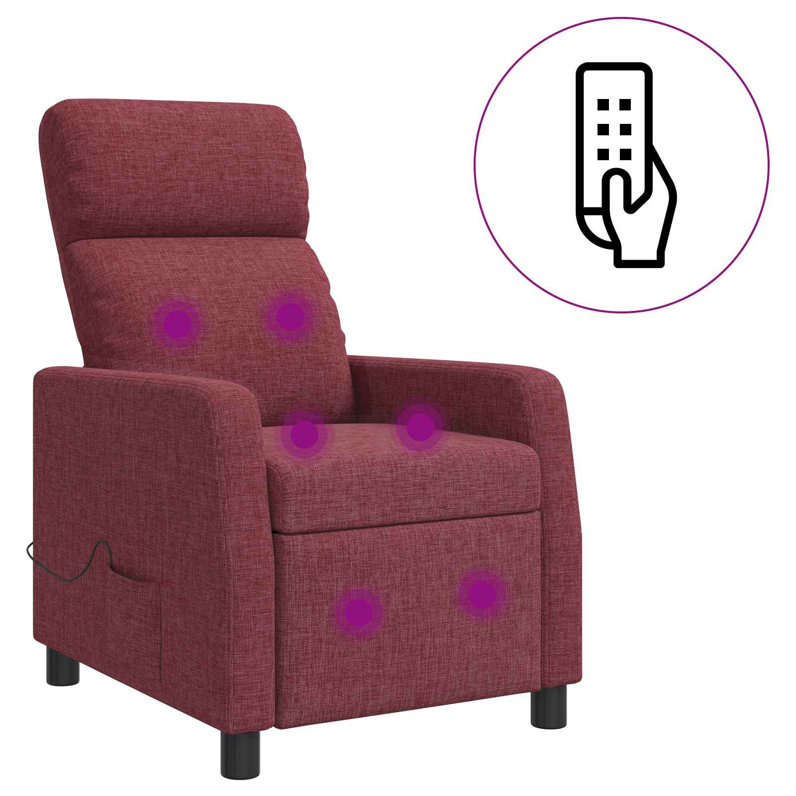 Massage Recliner Wijnrood Stof