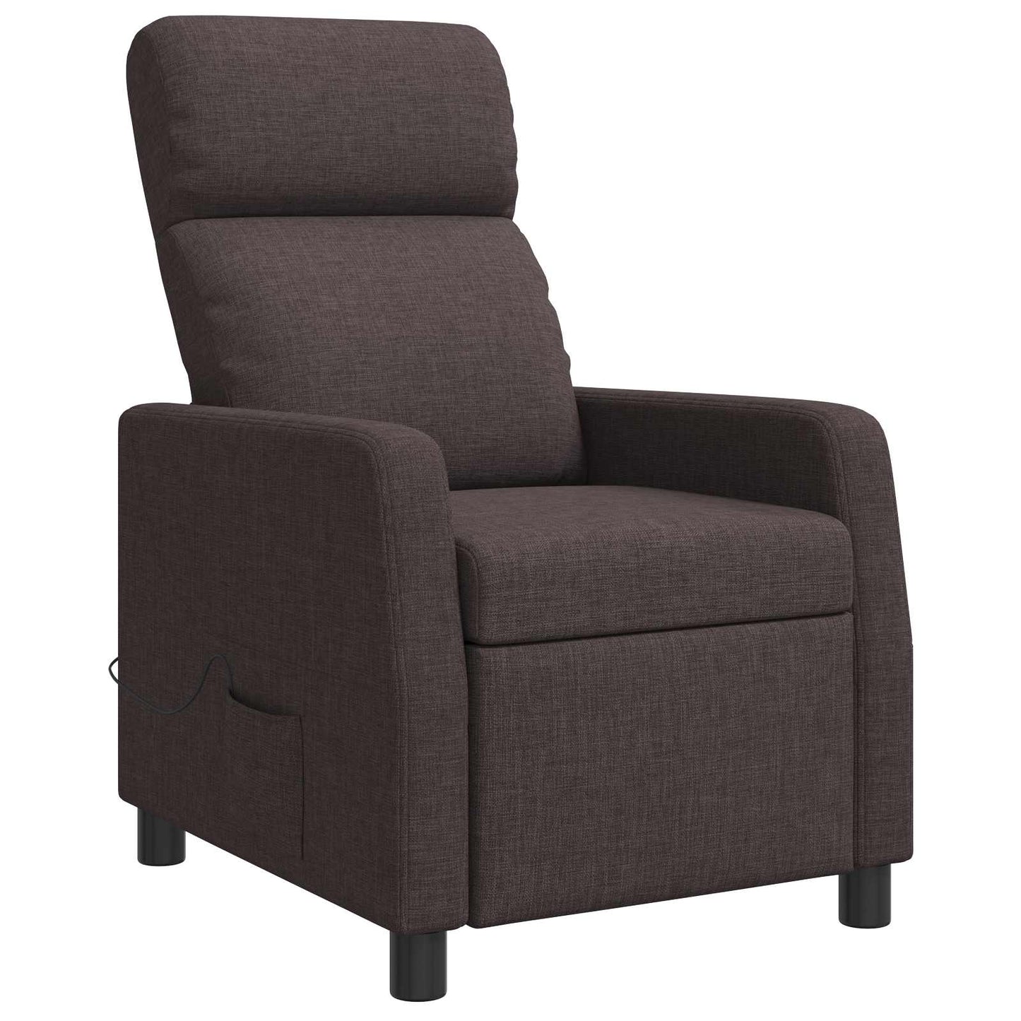 Massage Recliner Donkerbruin Stof