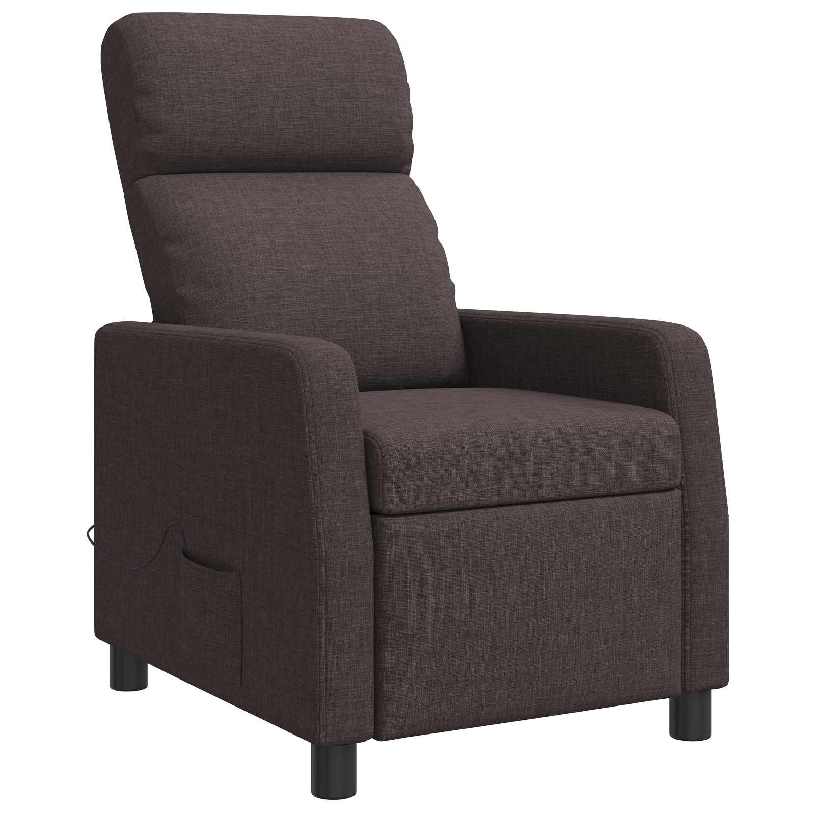 Massage Recliner Donkerbruin Stof
