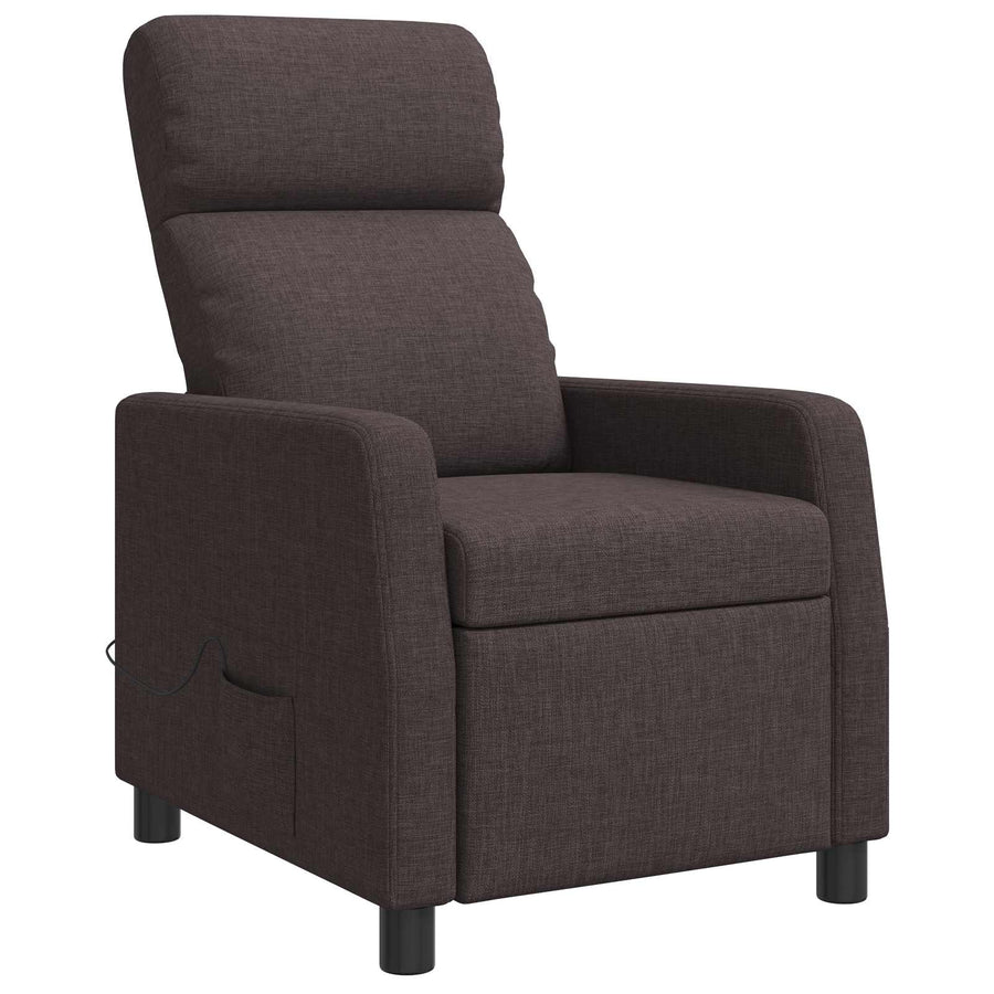 Massage Recliner Donkerbruin Stof
