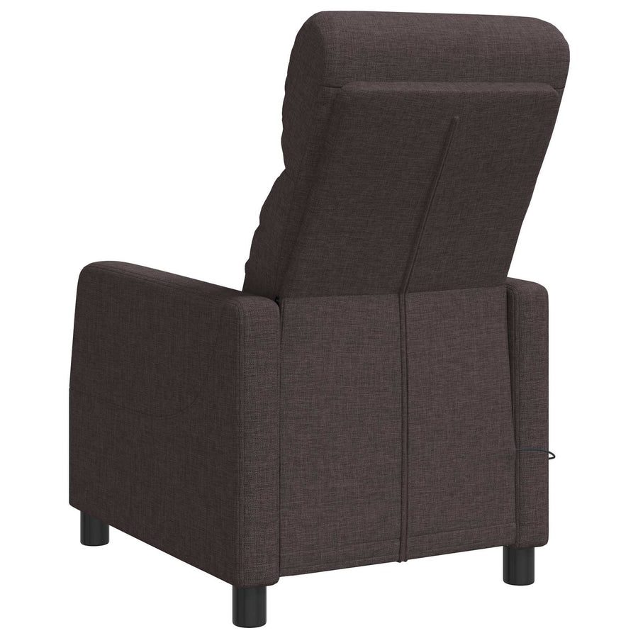 Massage Recliner Donkerbruin Stof