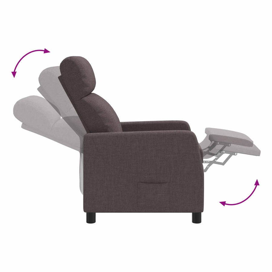 Massage Recliner Donkerbruin Stof