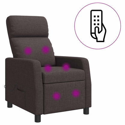 Massage Recliner Donkerbruin Stof