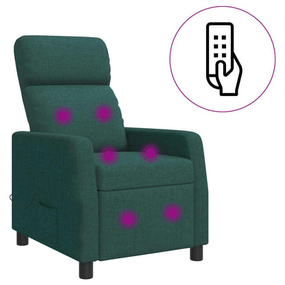 Massage Recliner Donkergroen Stof