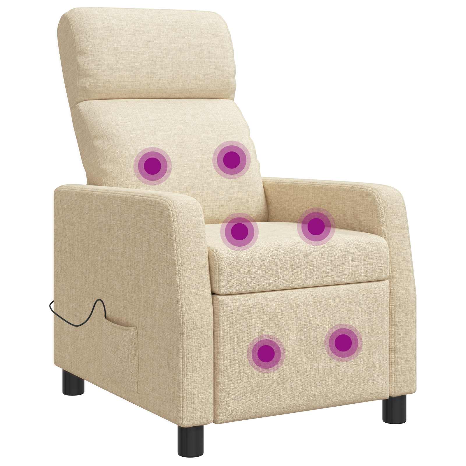 Massage Recliner Crèmekleurig Stof