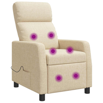 Massage Recliner Crèmekleurig Stof