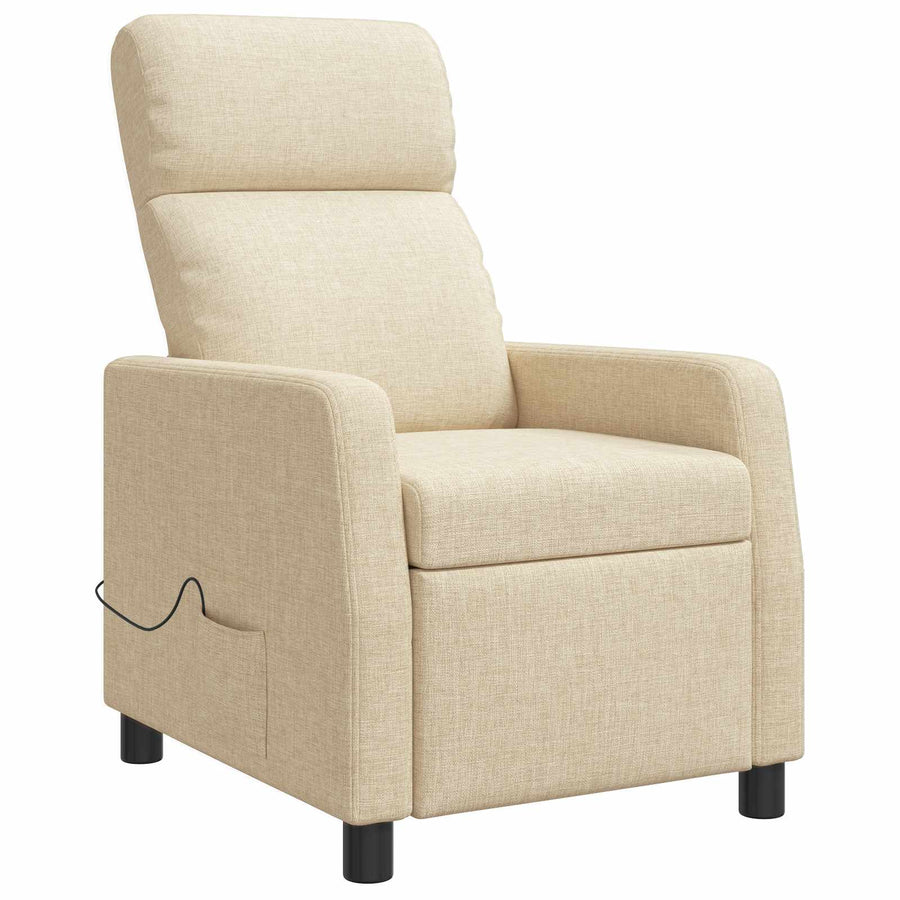 Massage Recliner Crèmekleurig Stof