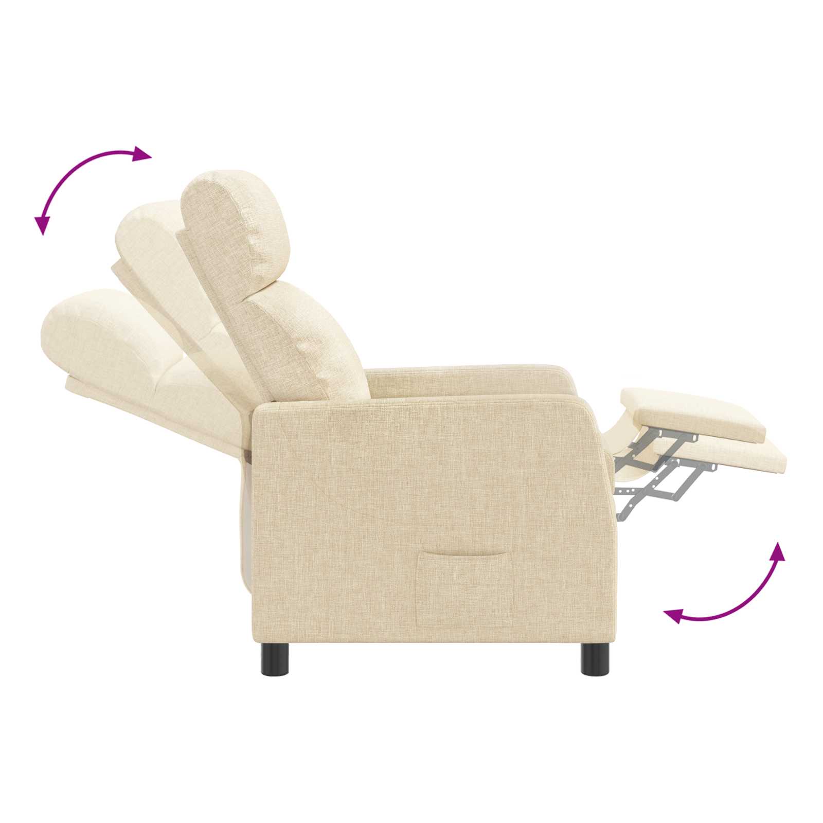 Massage Recliner Crèmekleurig Stof