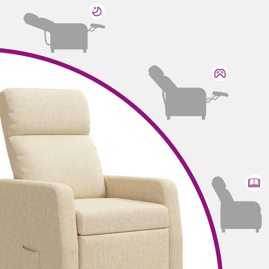 Massage Recliner Crèmekleurig Stof