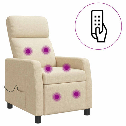 Massage Recliner Crèmekleurig Stof
