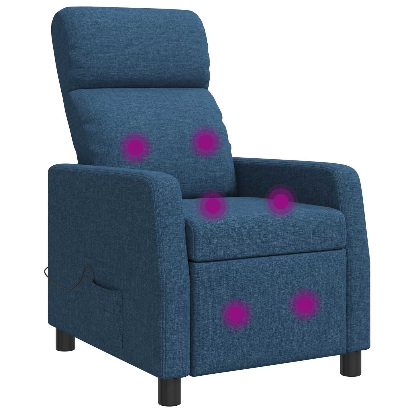 Massage Recliner Blauw Stof
