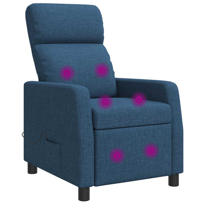 Massage Recliner Blauw Stof