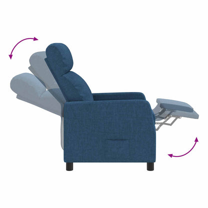 Massage Recliner Blauw Stof