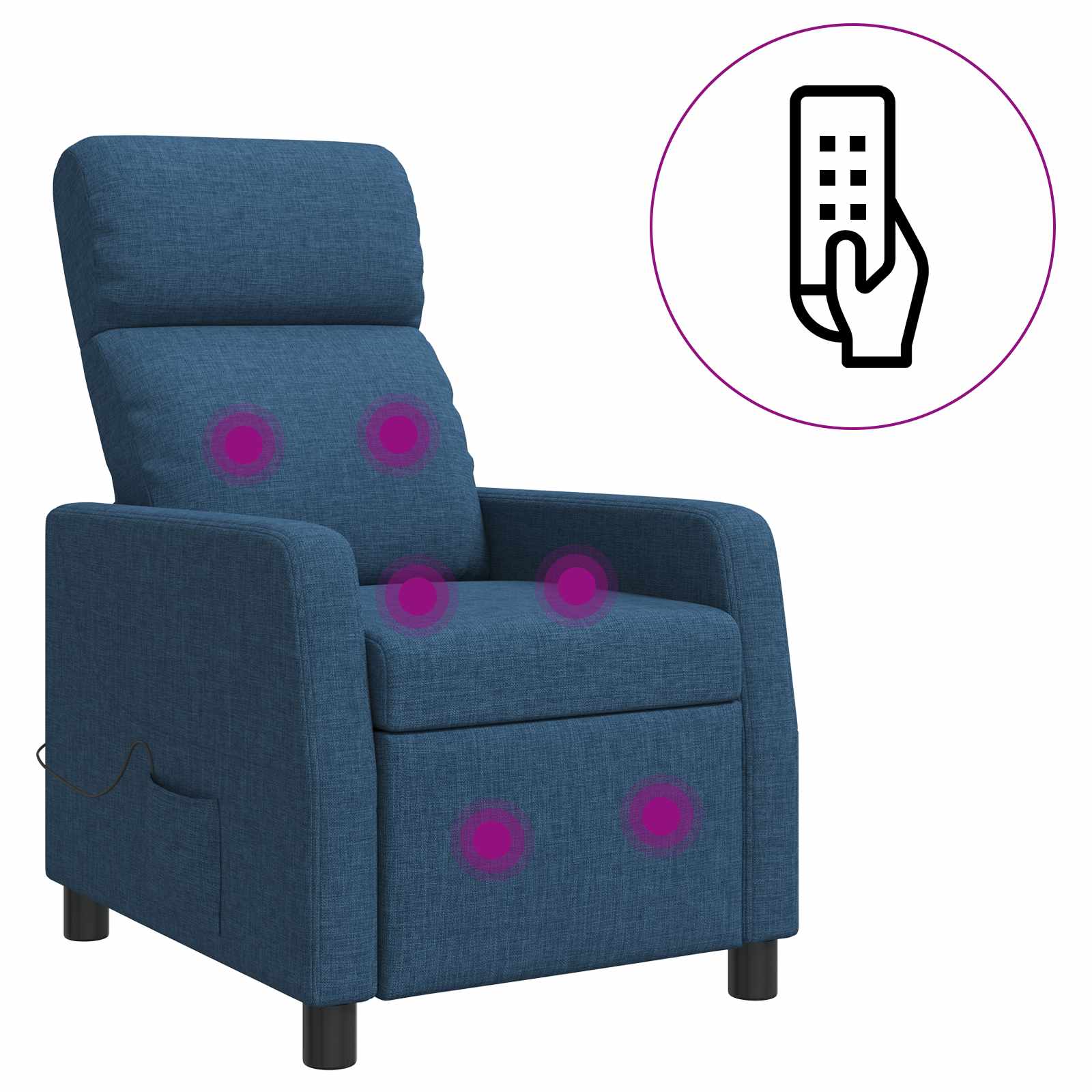 Massage Recliner Blauw Stof