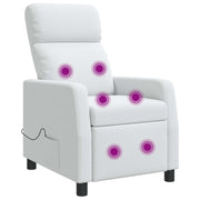Massagefauteuil wit stof 66x95x100 cm