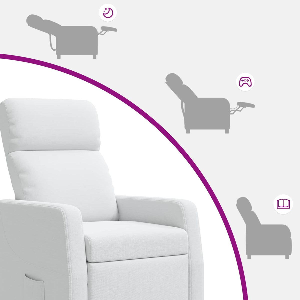 Massage Recliner Wit Stof
