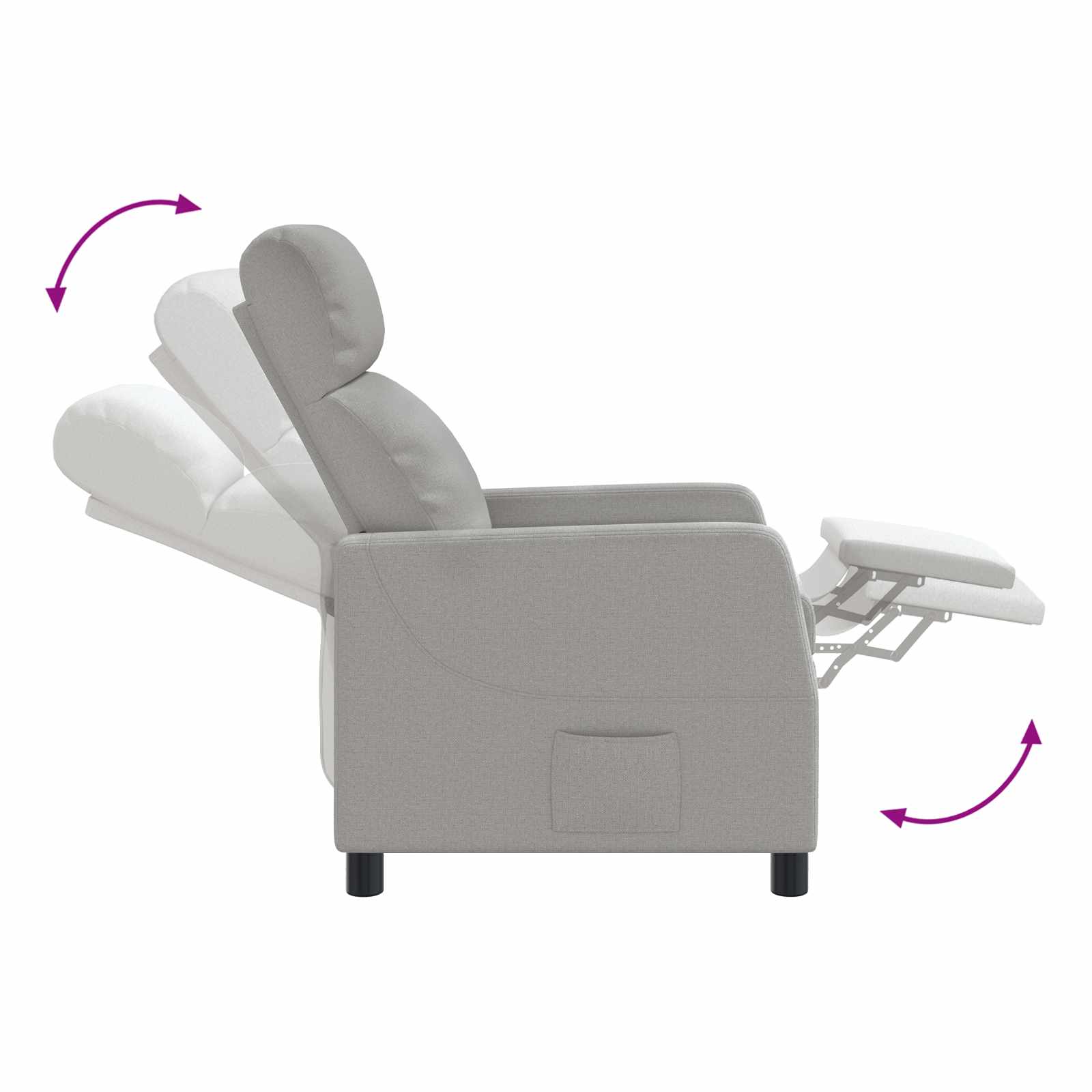 Massage Recliner Wolkengrijs Stof Wolkengrijze stof