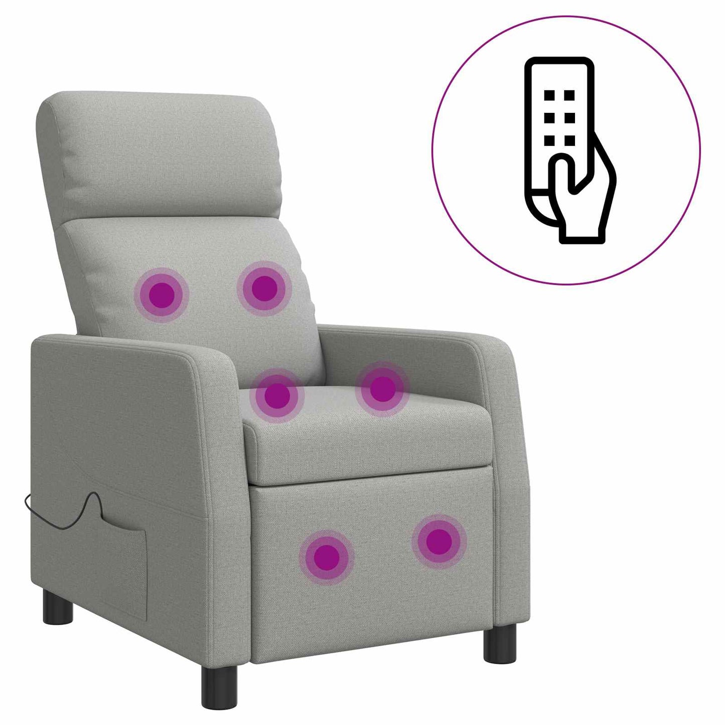 Massage Recliner Wolkengrijs Stof Wolkengrijze stof