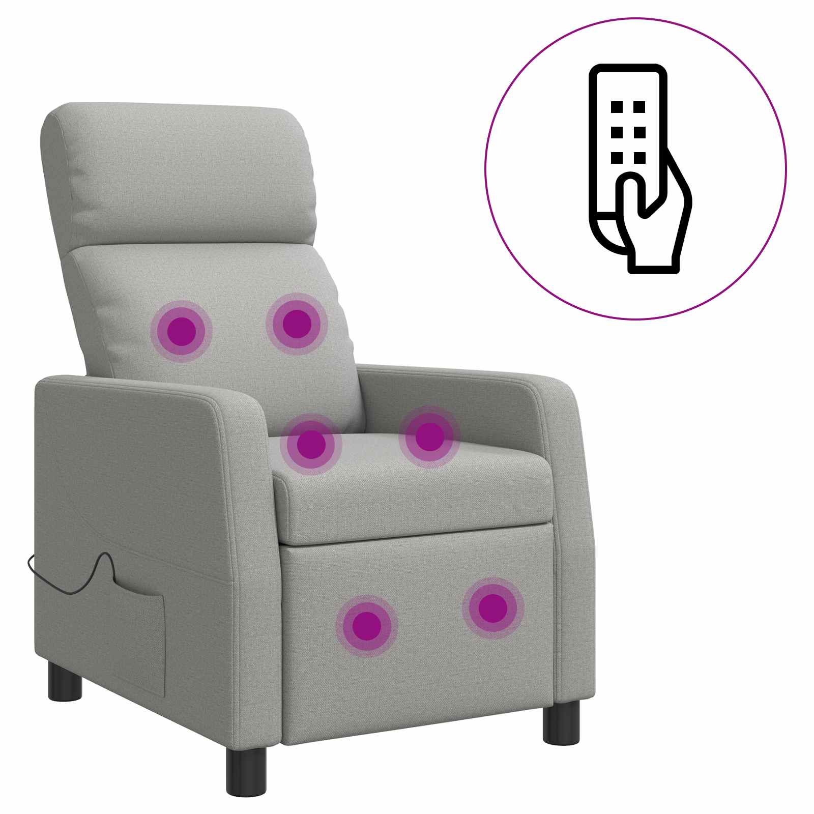 Massage Recliner Wolkengrijs Stof Wolkengrijze stof