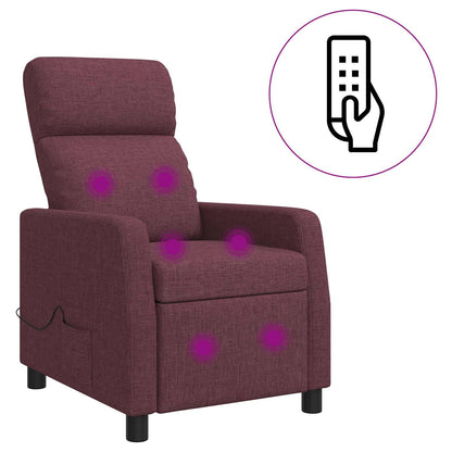 Massage Recliner Paars Stof