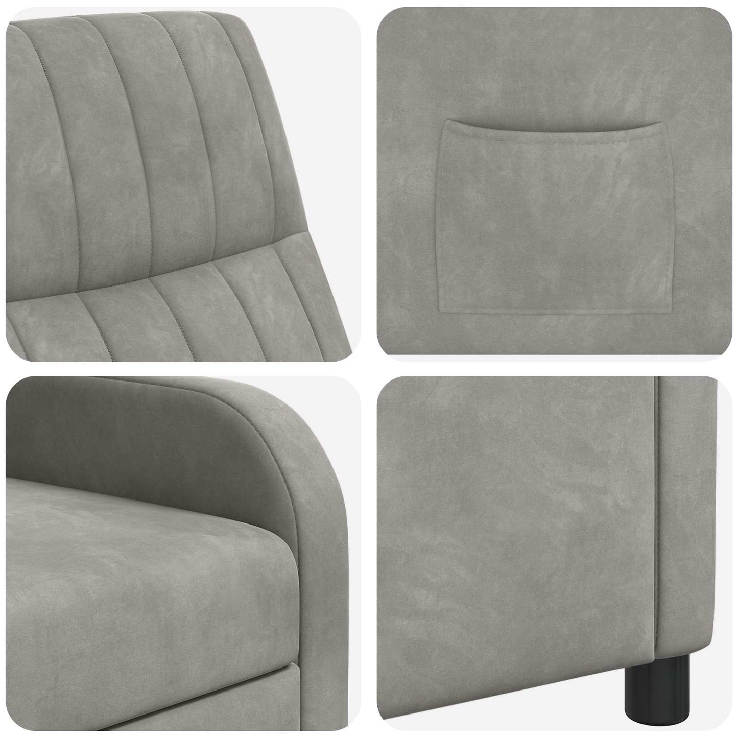 Relaxfauteuil Lichtgrijs fluweel
