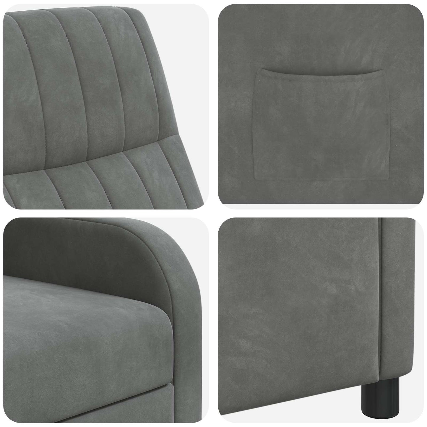 Relaxfauteuil Donkergrijs fluweel