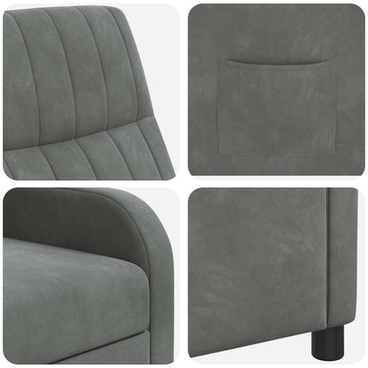 Relaxfauteuil Donkergrijs fluweel