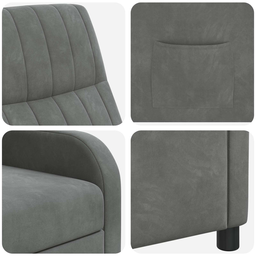 Relaxfauteuil Donkergrijs fluweel