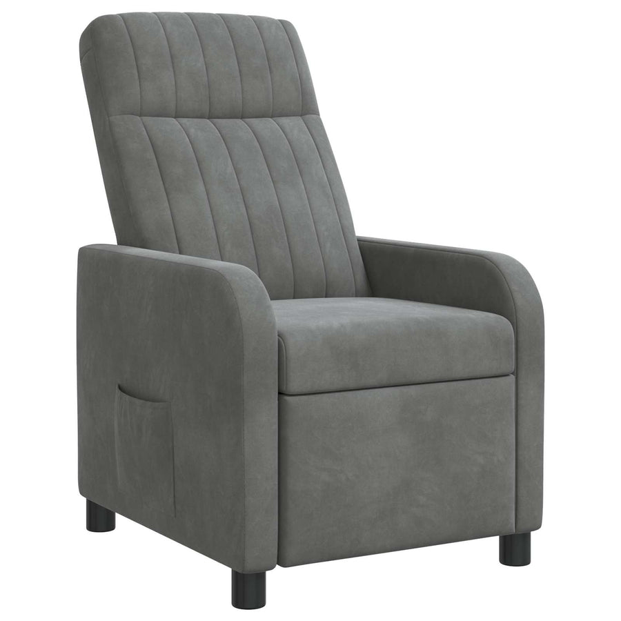 Relaxfauteuil Donkergrijs fluweel